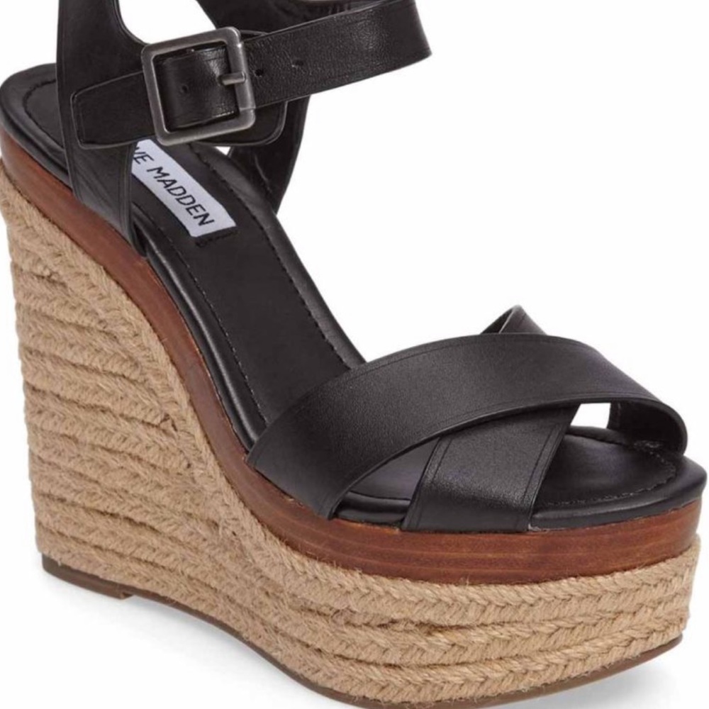 Steve Madden Platform Leather Strap Wedge